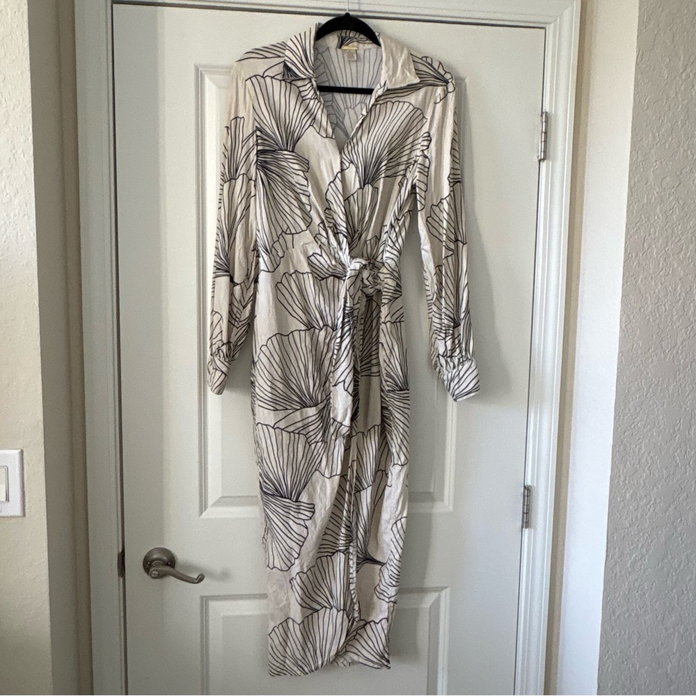 Floral Long Sleeve Wrap Dress